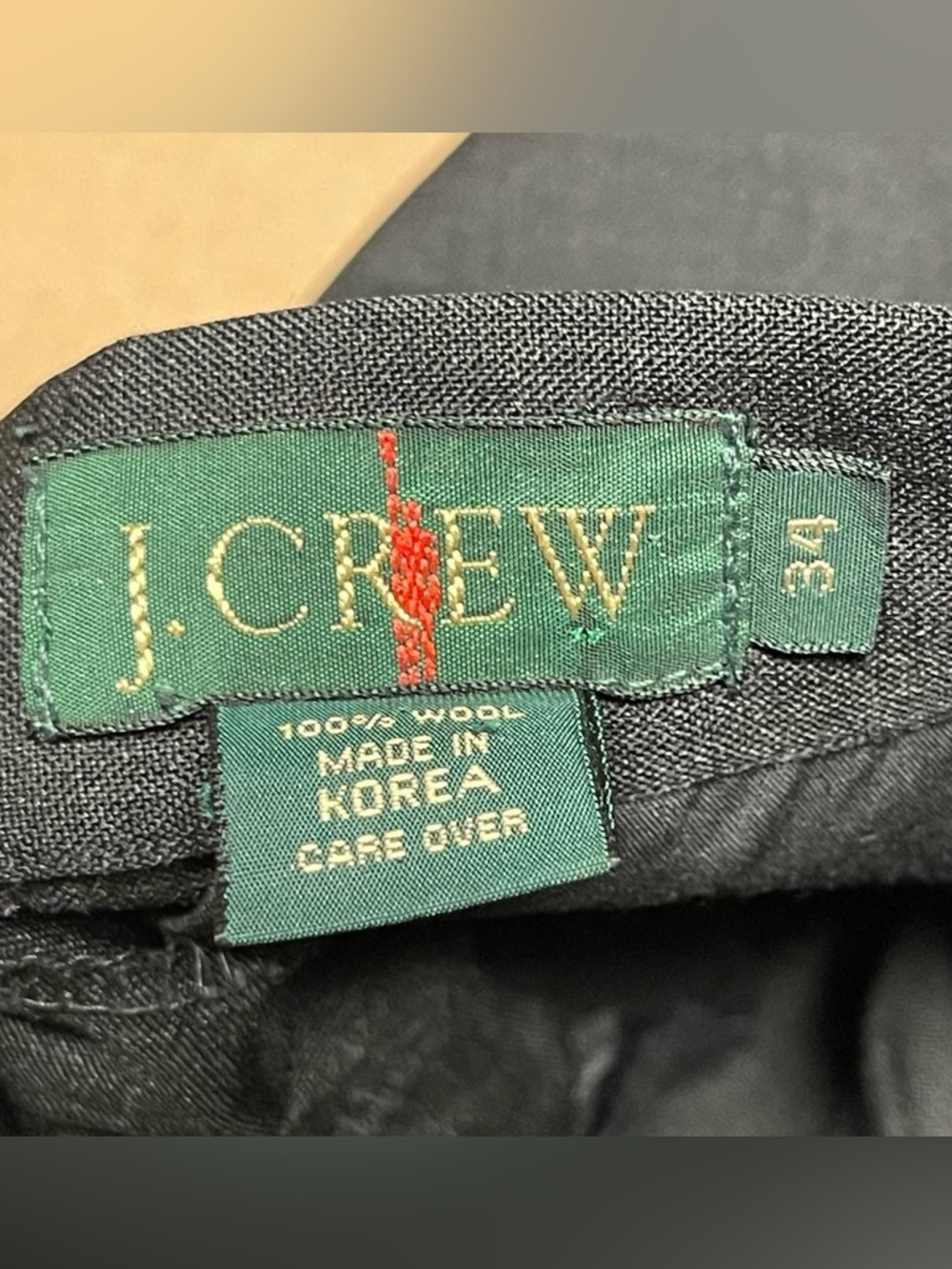 VTG J Crew Oarsman Pants Men 34x32 Wool Cuffed Straight Leg Regular Fit Charcoal - Picture 4 of 9